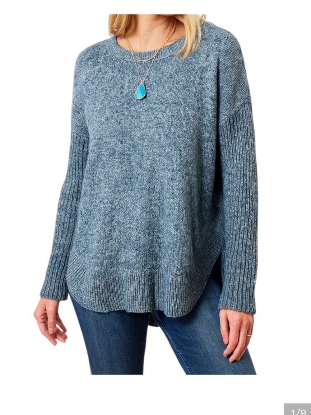 $148  Sundance Valeria sweater in blue marled XS